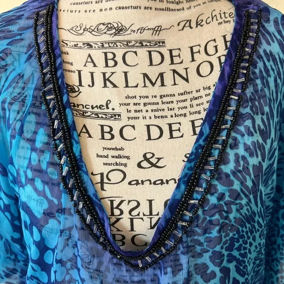 Blue and Purple Women's Swim Cover-Up Resort Wear One Size - Picture 4 of 7